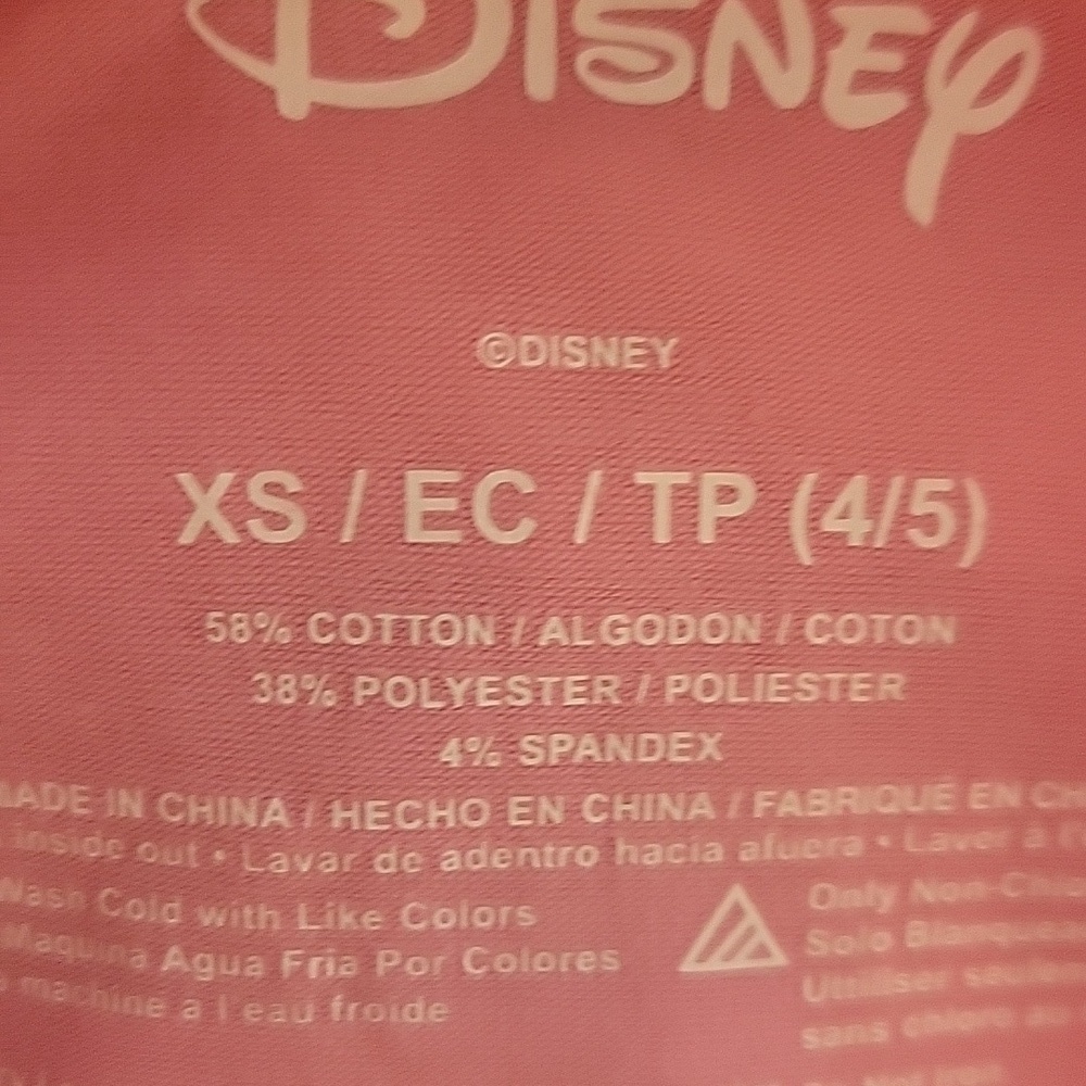 Disney Girls Lady & The Tramp Cropped Polo Graphic T-Shirt Dark Pink,Size XS 4-5 - Picture 7 of 9